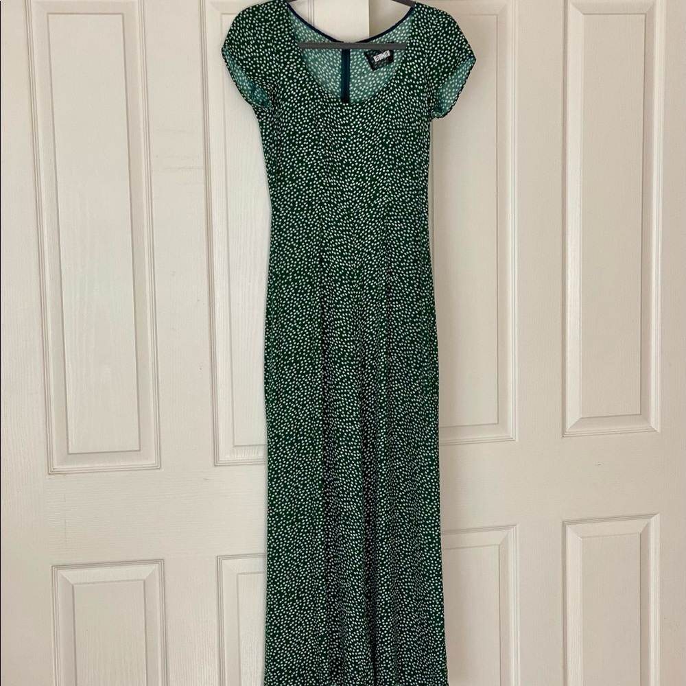 Reformation Green Floral Jumpsuit